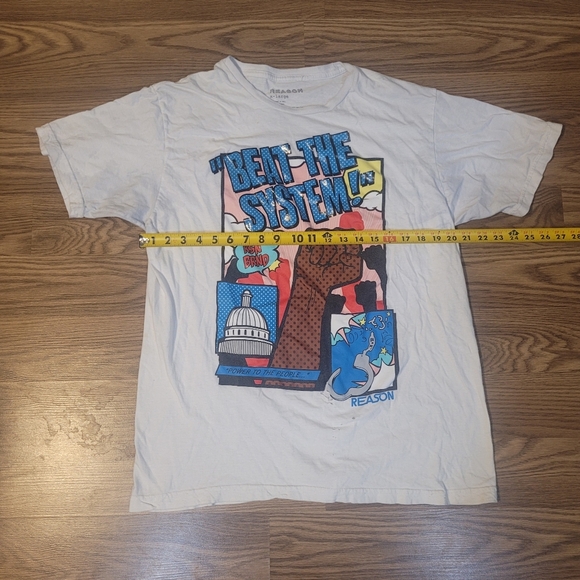 White "Beat the System" Protest Shirt by Reason - Picture 10 of 10